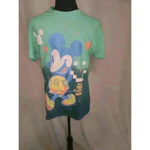 Disney Mickey Mouse Classic T-Shirt for Adults – Green Ombre Size S